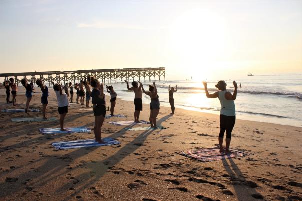 Morning Yoga at Wrightsville Beach