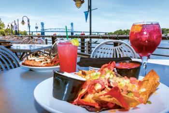 Outdoor dining at The George in Wilmington, NC