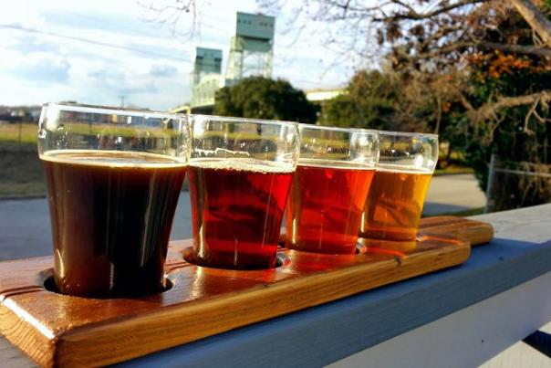 Tasting board of beer