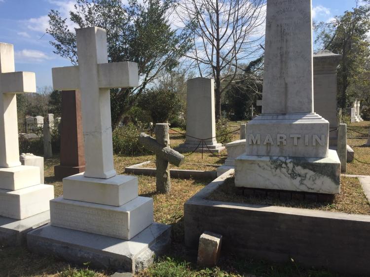 Nancy Martin cross grave at the Oakdale Cemetery in North Carolina