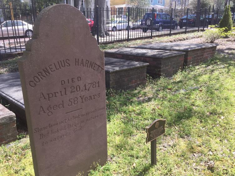 Cornelius Harnett grave in St. James Parish Cemetery