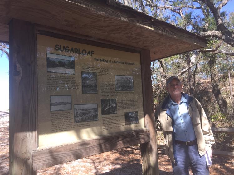 Sugarloaf signage for Civil War mounds at Carolina Beach State Park