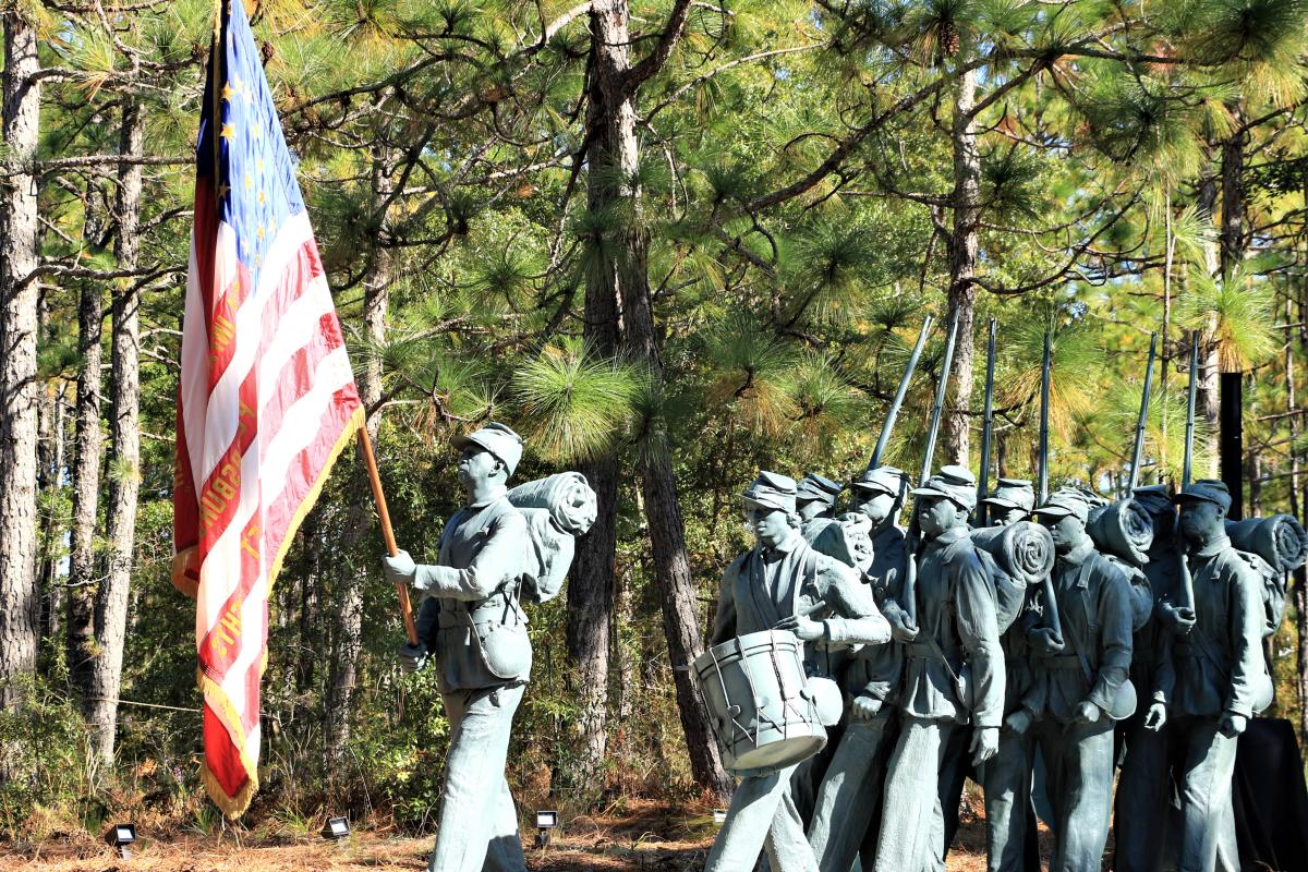 Sculpture commemorating USCT at Cameron Art Museum