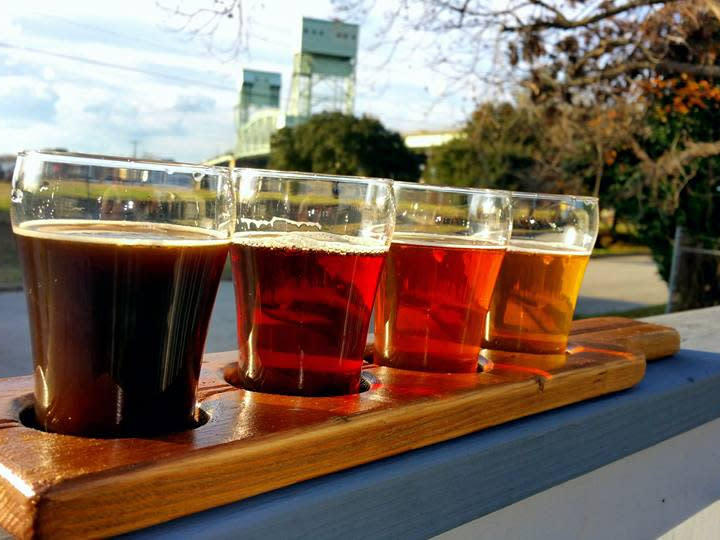 Tasting board of beer