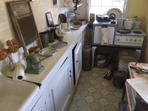 Typical early 20th century beach cottage kitchen at Wrightsville Beach Museum