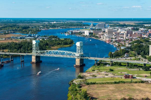 Wilmington riverfront and skyline